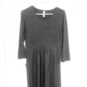 Grey Cotton Jersey Dress with Pockets